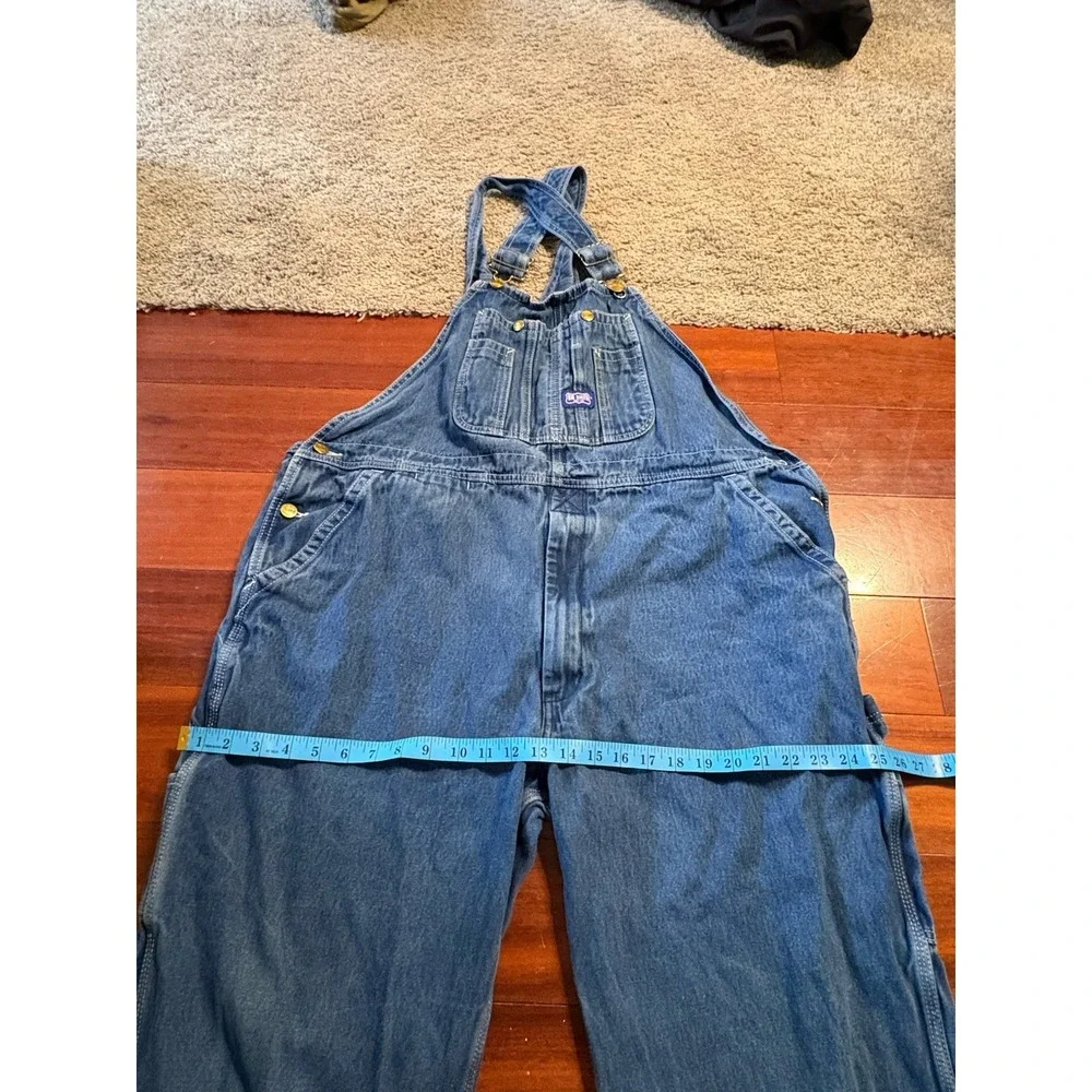 Big Smith Men's 3XL Blue Denim Carpenter Bib Overalls 46x28 Vintage P333378